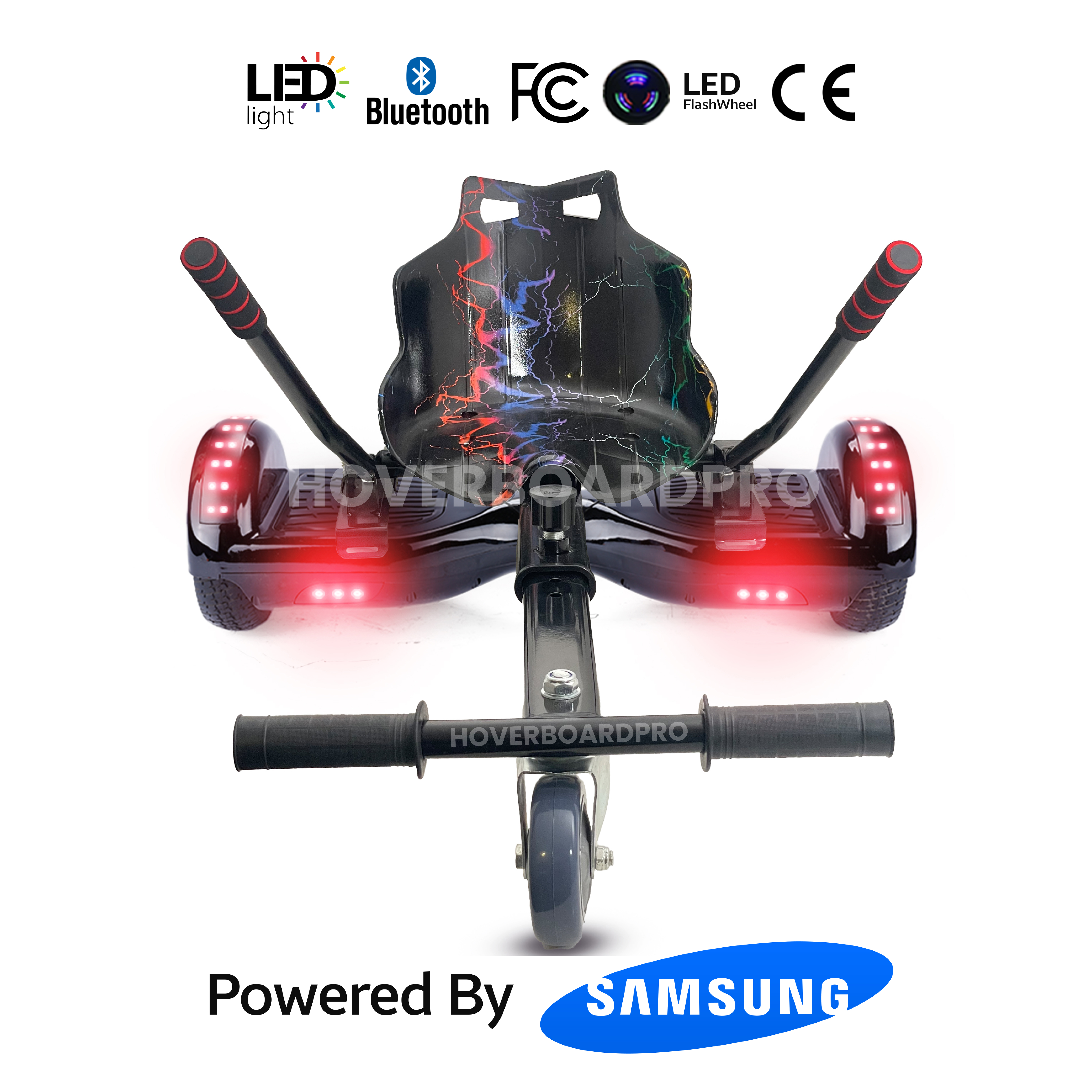 Hoverkart Black Lighting Bundle Black Lighting 6.5 Bluetooth Hoverboard